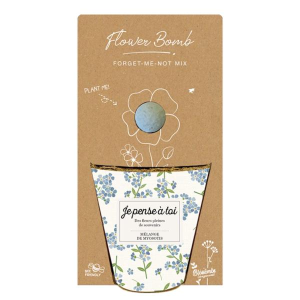 Blossombs - Kit de semis - Je pense à toi - 1 bombe à graines - BIO - face recto